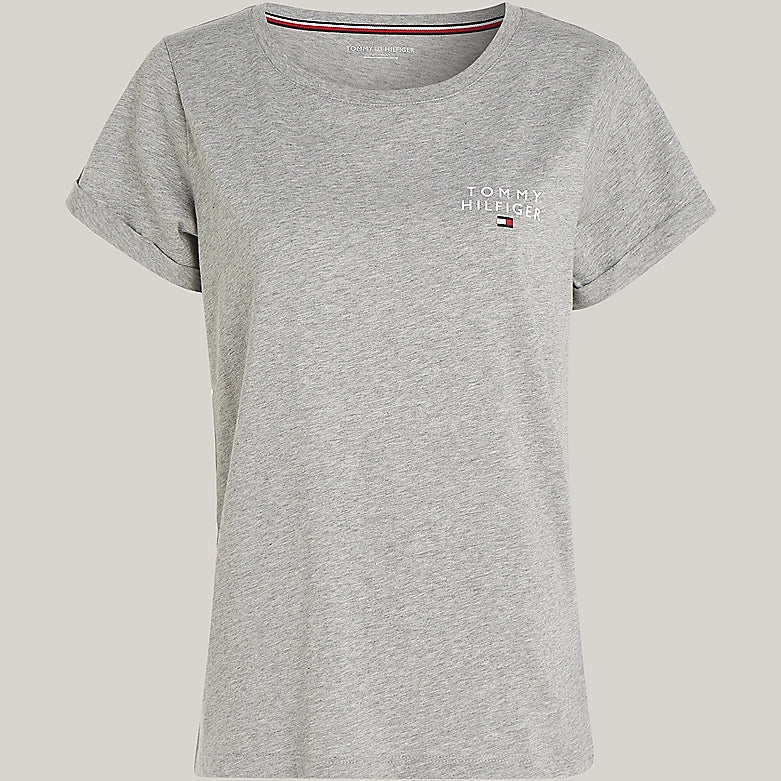 Tommy Hilfiger PURE COTTON Womens T-Shirt Light Grey Heather