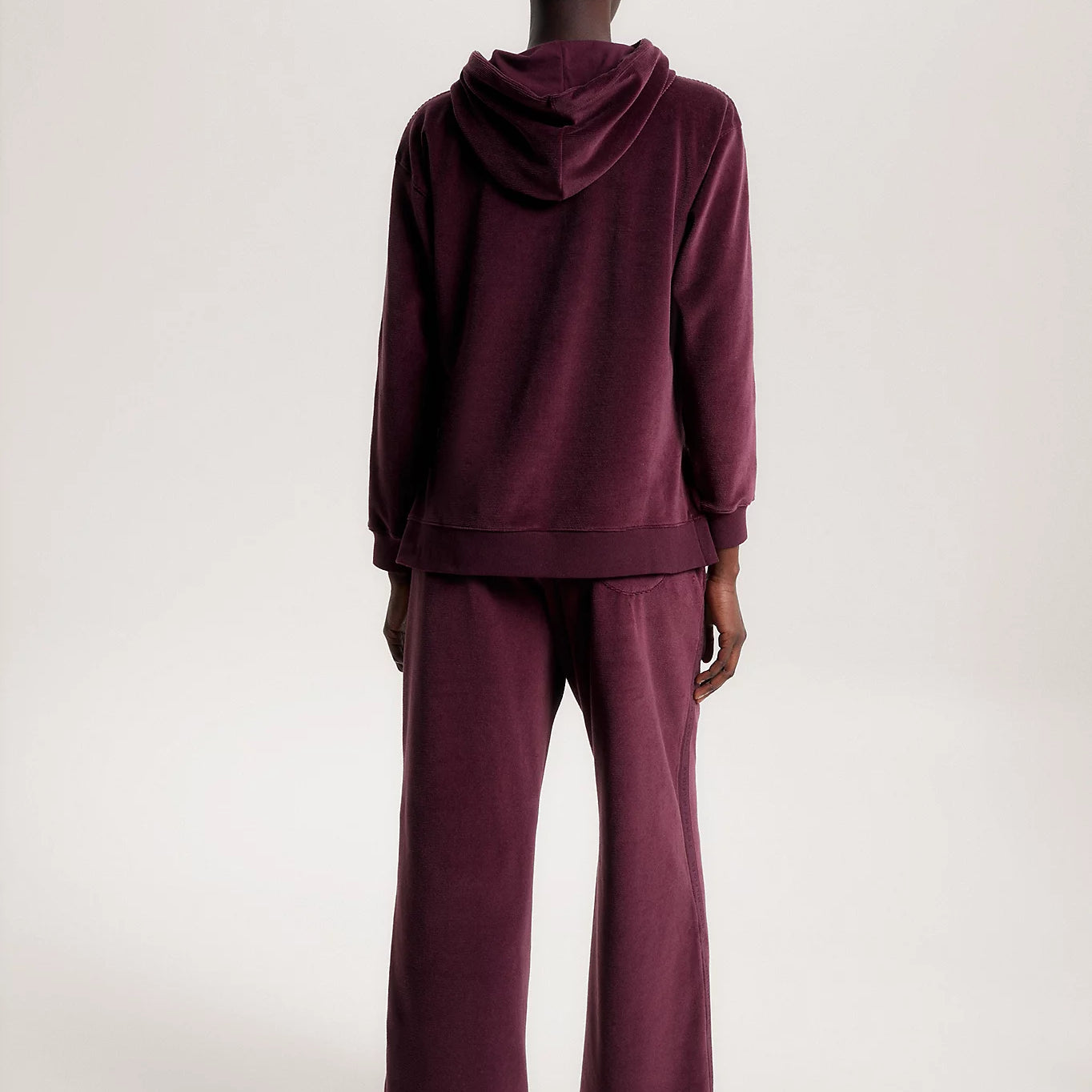 Tommy Hilfiger LONG HOODIE VELOUR Womens Hoodie Deep Burgundy