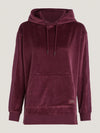 Tommy Hilfiger LONG HOODIE VELOUR Womens Hoodie Deep Burgundy