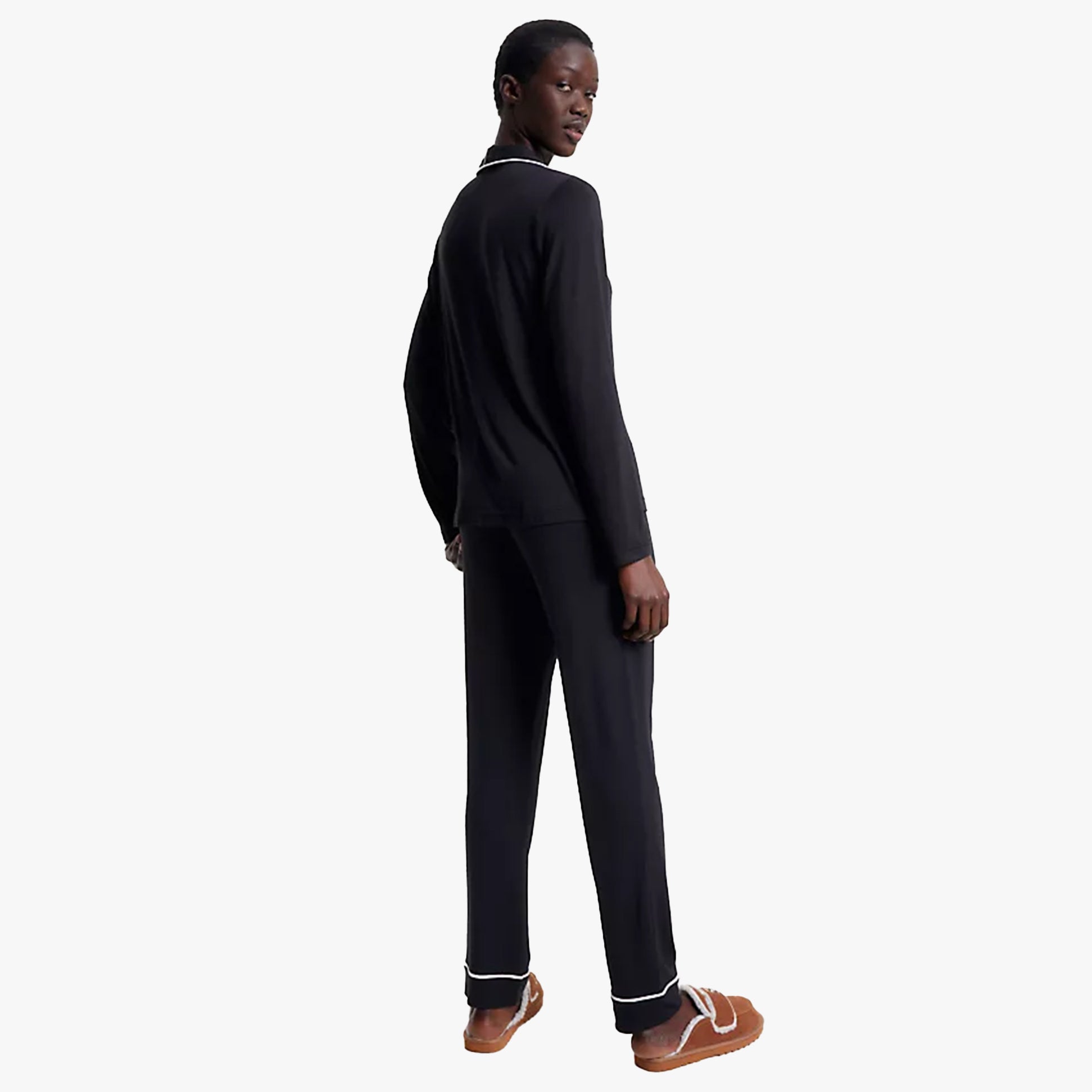 Tommy Hilfiger MODAL SHIRT PIPPING Womens Top Black