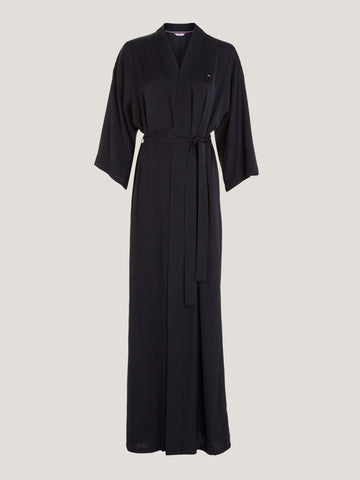 Tommy Hilfiger LONG KIMONO Womens Bathrobe Black