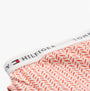 Tommy Hilfiger TH ICON Long Sleeve Jersey Pyjama Set Womens Coral Clay / Mini Geo Pink detail view of waistband.