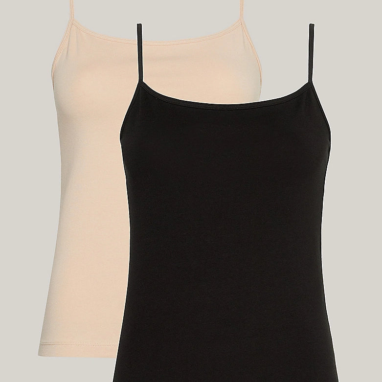 Tommy Hilfiger CAMI 2 Pack Womens Vest Black/Misty Blush