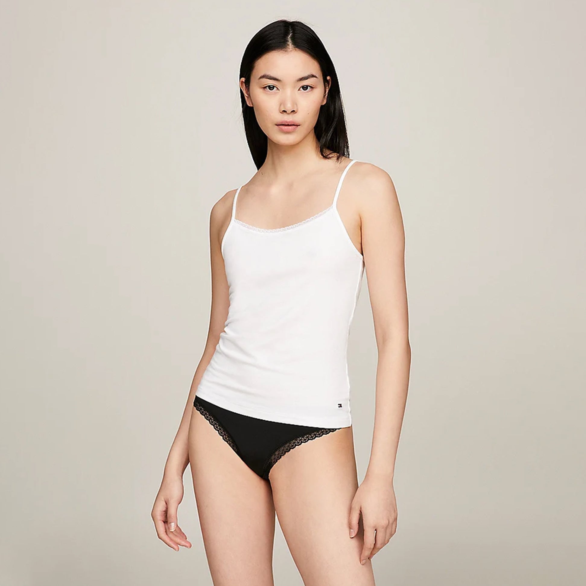 Tommy Hilfiger CAMI WITH LACE 2 Pack Womens White/Grey Heather