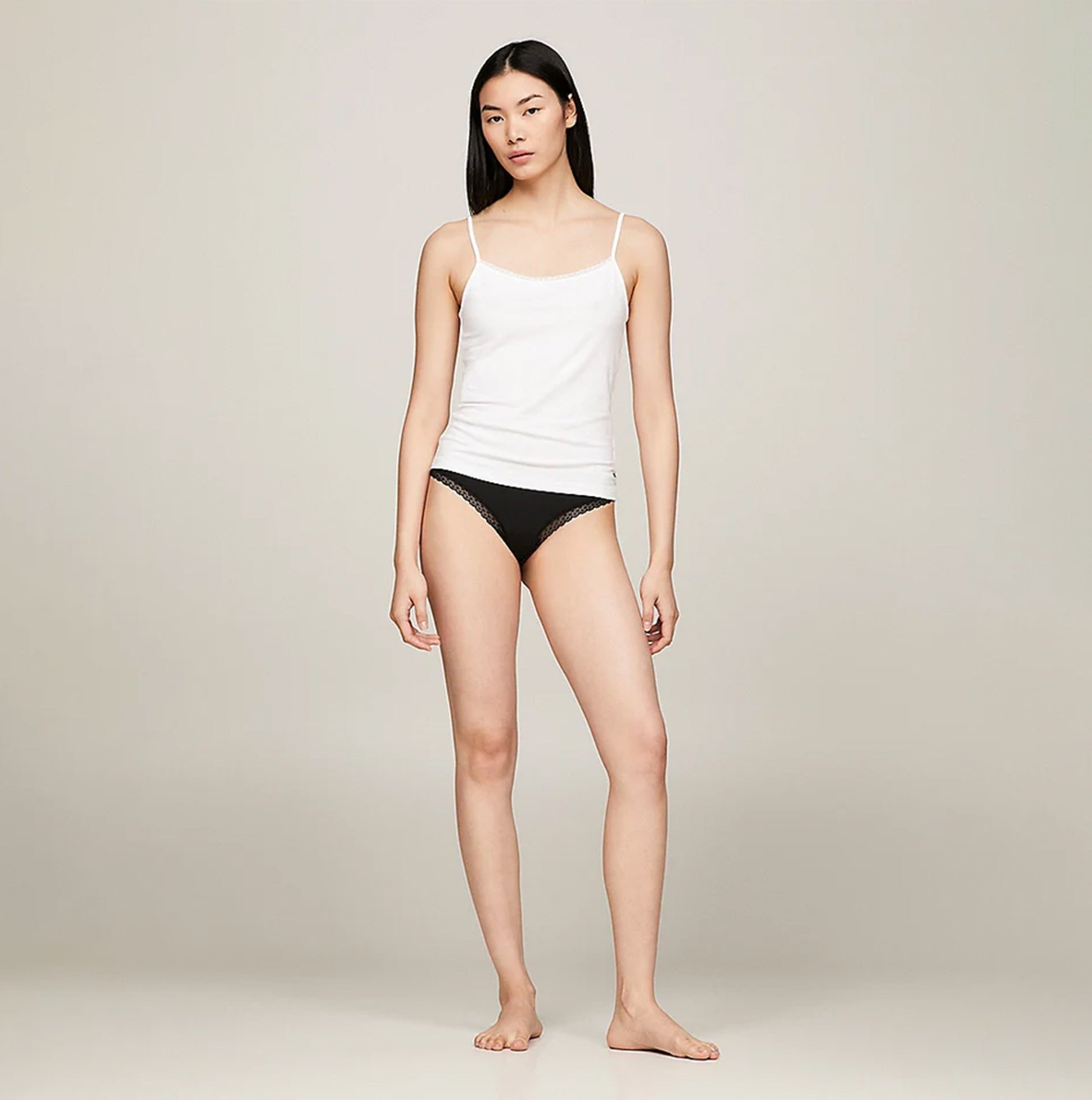 Tommy Hilfiger CAMI WITH LACE 2 Pack Womens White/Grey Heather