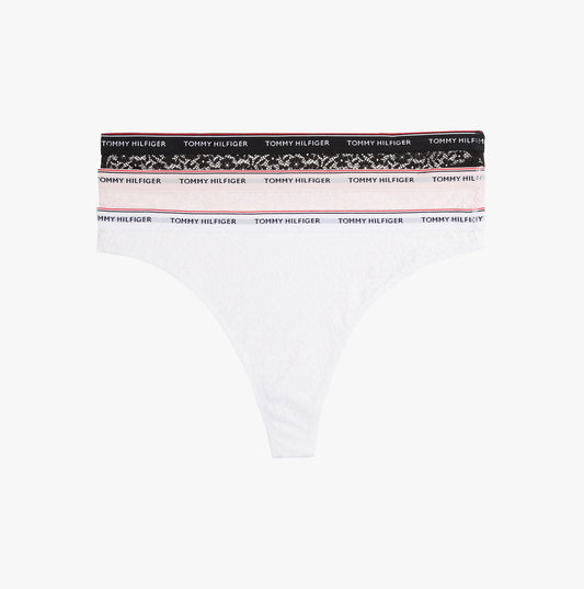 Tommy Hilfiger Tommy Hilfiger Womens 3 Pack Thong Lace Multicoloured