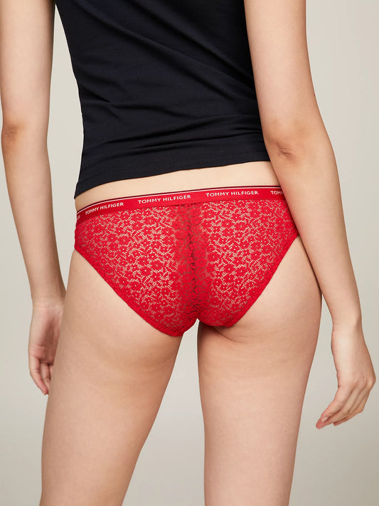 Tommy Hilfiger BIKINI LACE 3 Pack Womens Underwear Desert Sky/White/Primary Red