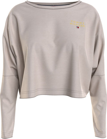 Tommy Hilfiger LONG SLEEVE T-SHIRT GOLD EMBR. Womens T-Shirts Cashmere Creme