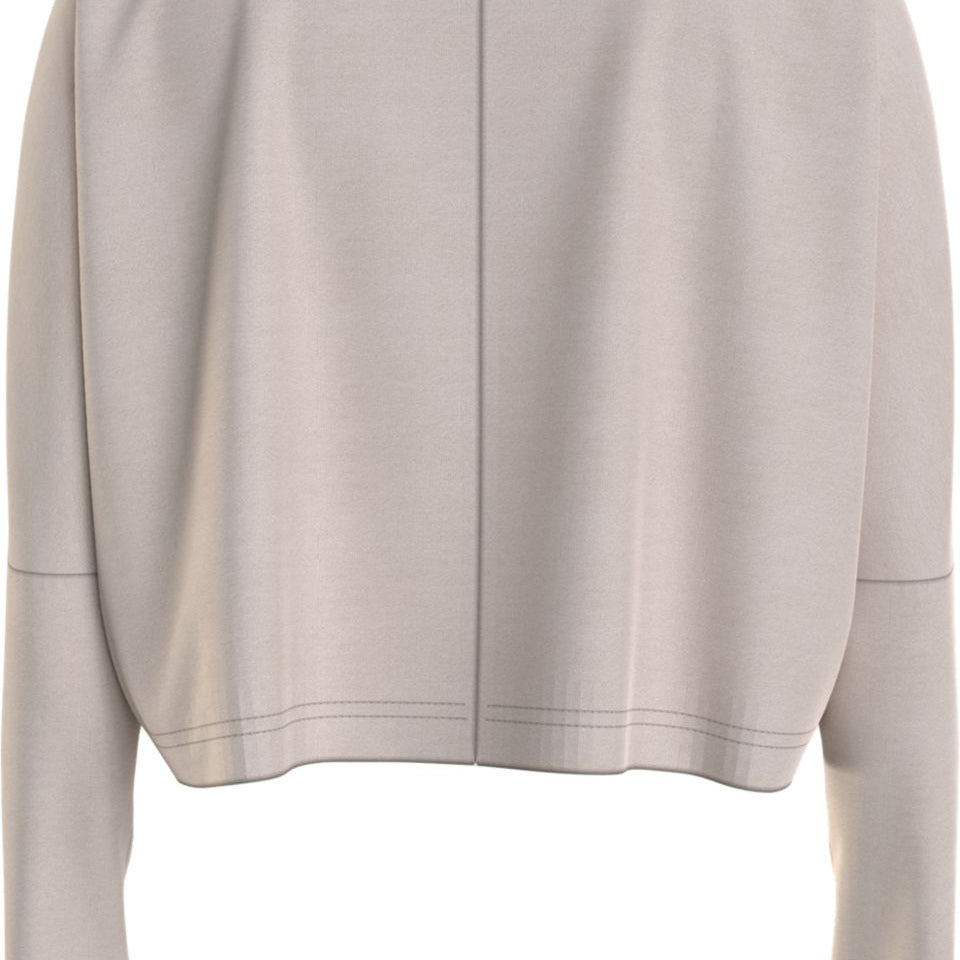 Tommy Hilfiger LONG SLEEVE T-SHIRT GOLD EMBR. Womens T-Shirts Cashmere Creme
