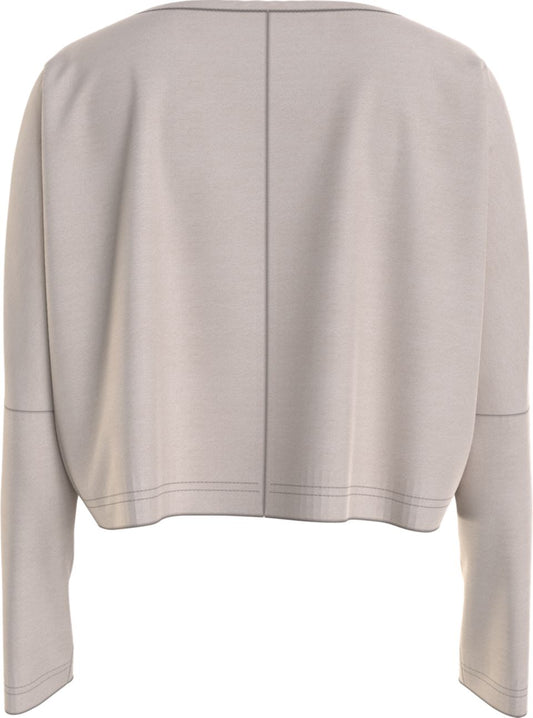 Tommy Hilfiger LONG SLEEVE T-SHIRT GOLD EMBR. Womens T-Shirts Cashmere Creme