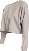 Tommy Hilfiger LONG SLEEVE T-SHIRT GOLD EMBR. Womens T-Shirts Cashmere Creme