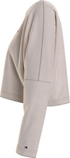Tommy Hilfiger LONG SLEEVE T-SHIRT GOLD EMBR. Womens T-Shirts Cashmere Creme