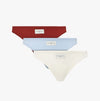Tommy Hilfiger ESTABLISHED Womens 3 Pack Ribbed Thongs Multicoloured