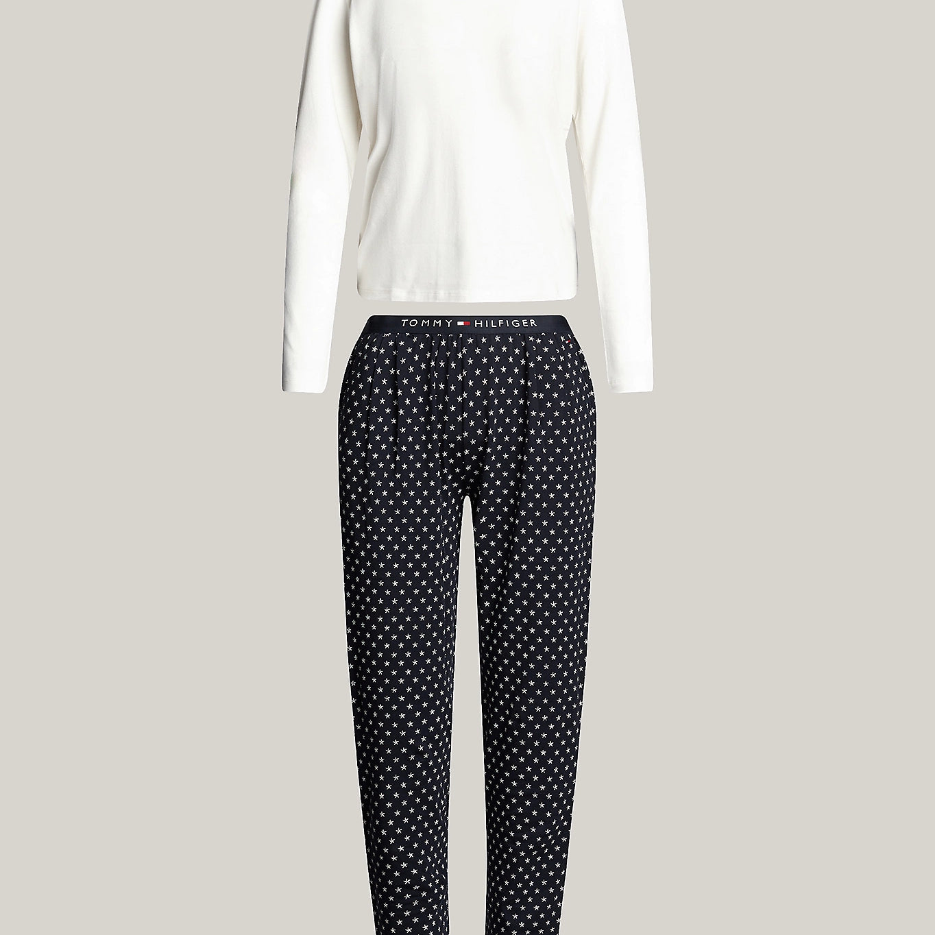 Tommy Hilfiger ORIGINAL Womens Pyjama Set Ancient White/Star Navy
