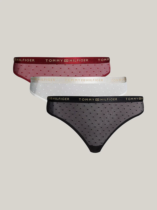 Tommy Hilfiger GIFT UNDERWEAR Womens 3 Pack Thongs Multicoloured