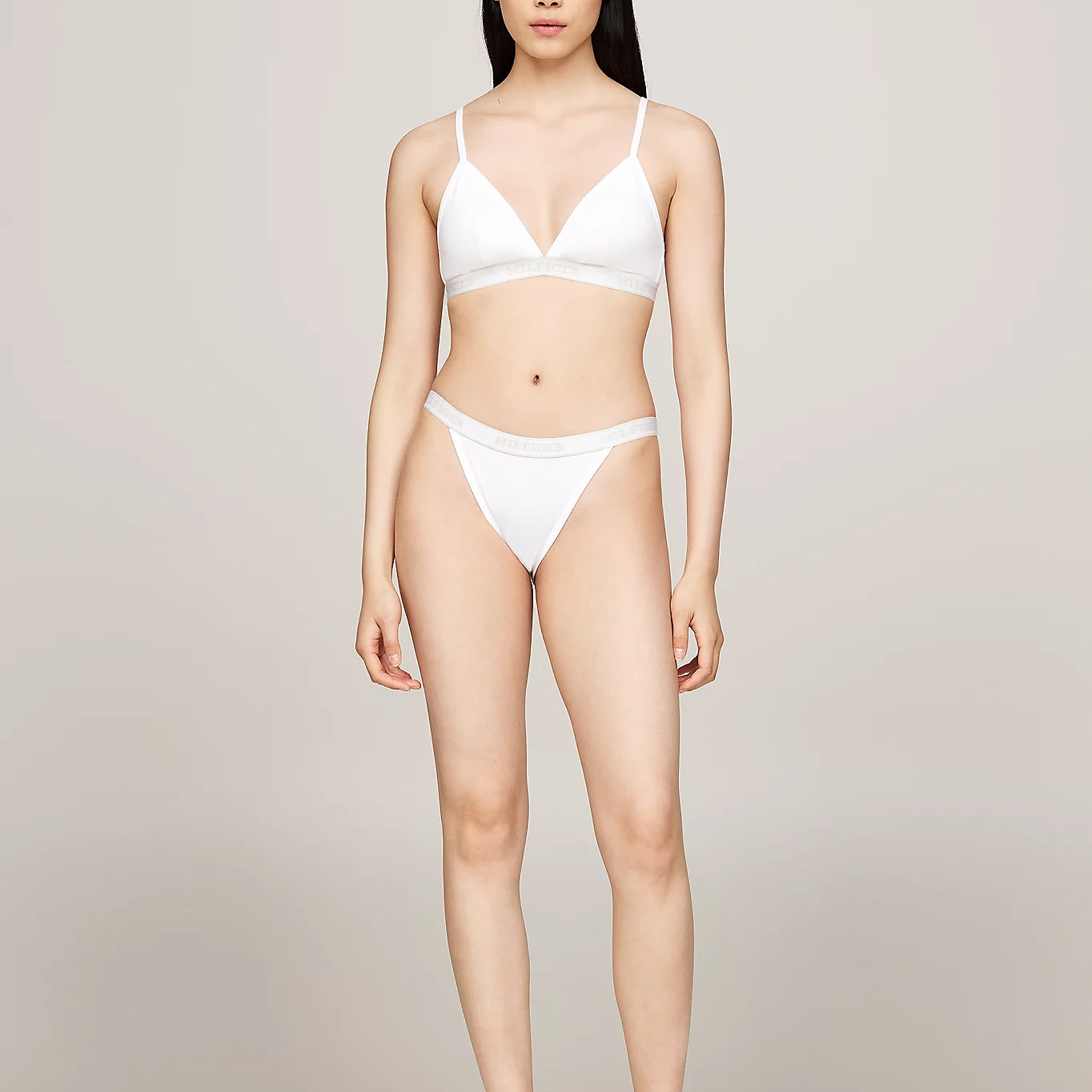Tommy Hilfiger MONOTYPE Womens Tanga Bikini Briefs White