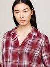 Tommy Hilfiger ORIGINAL Womens Pyjama Set Plaid Check Deep Rouge