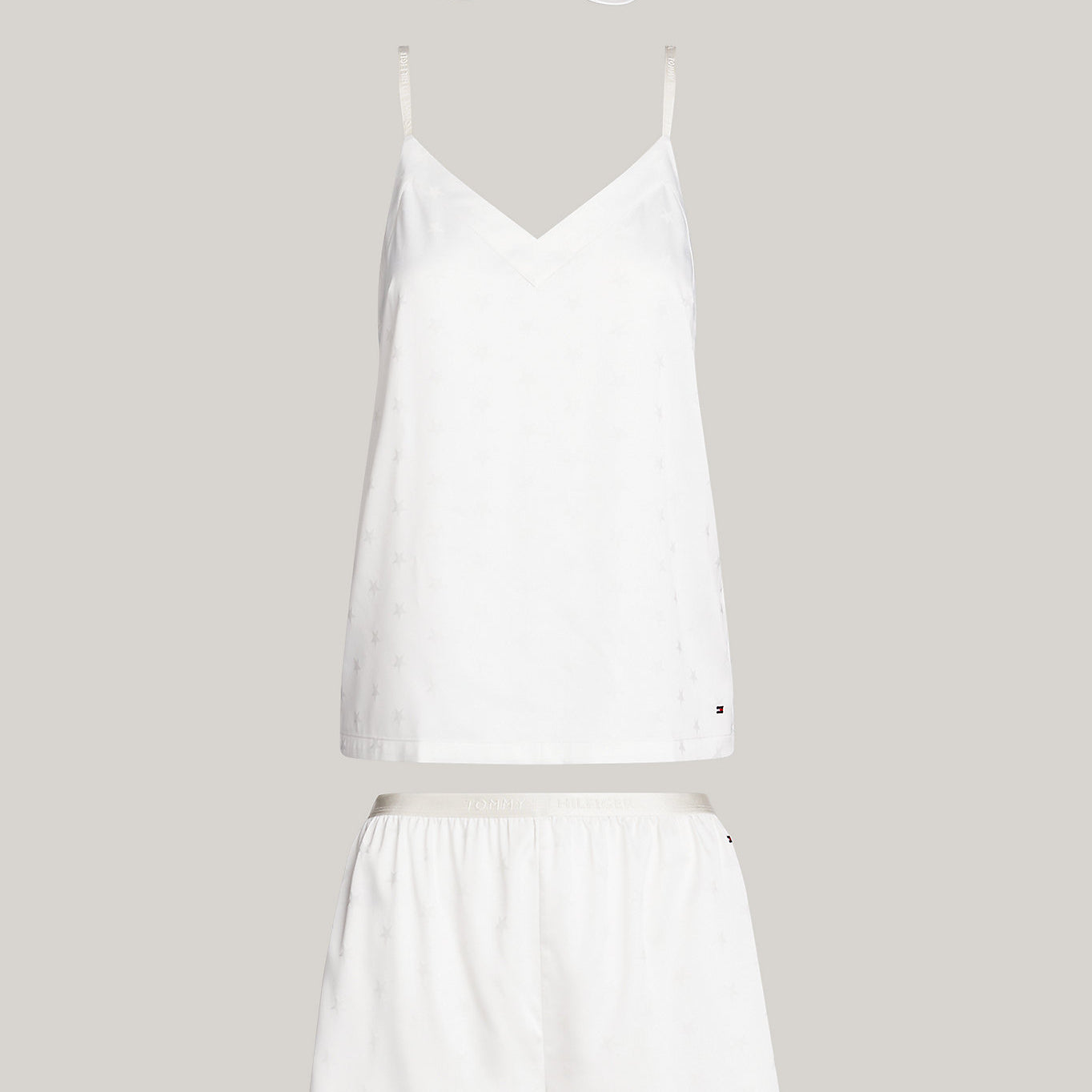 Tommy Hilfiger SATIN Pyjamas & Eye Mask Gift Set Womens Ivory