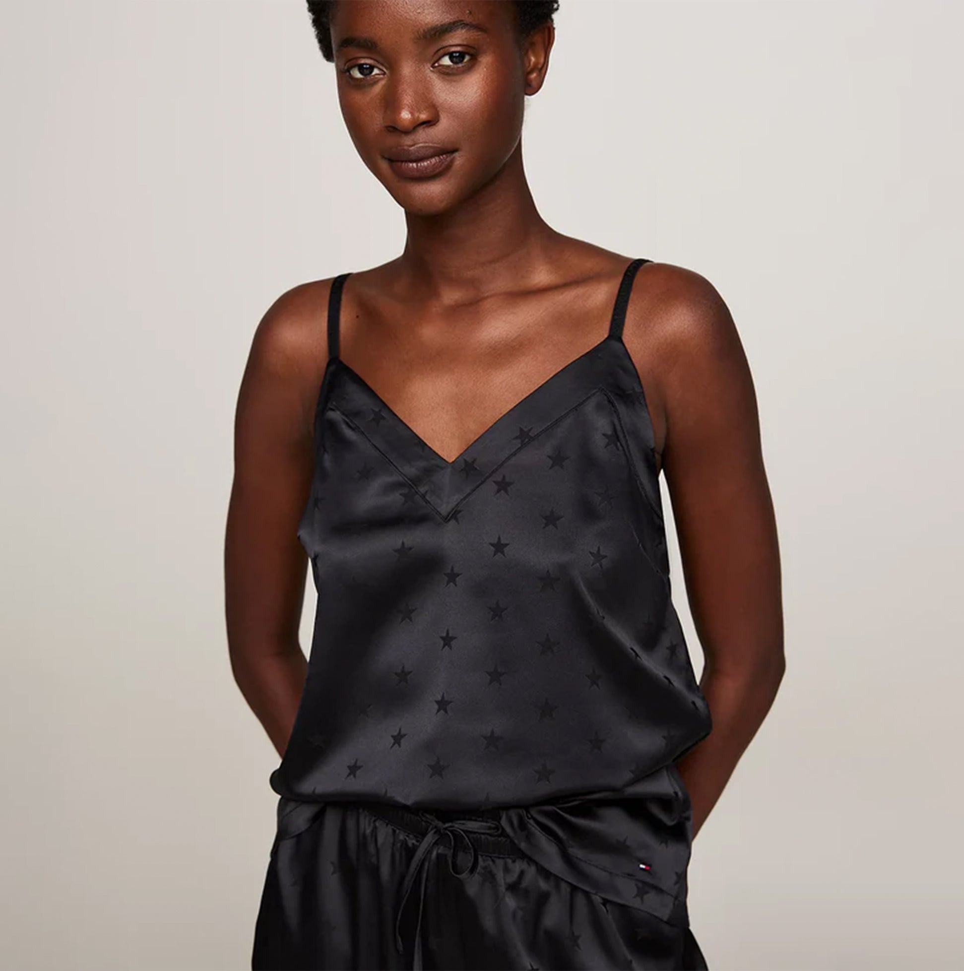 Tommy Hilfiger ESS HOLIDAY Womens Cami & Long Pants Black