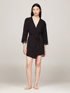 Tommy Hilfiger COMFORT Womens Modal Lace-Trim Kimono Robe Black