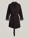 Tommy Hilfiger COMFORT Womens Modal Lace-Trim Kimono Robe Black