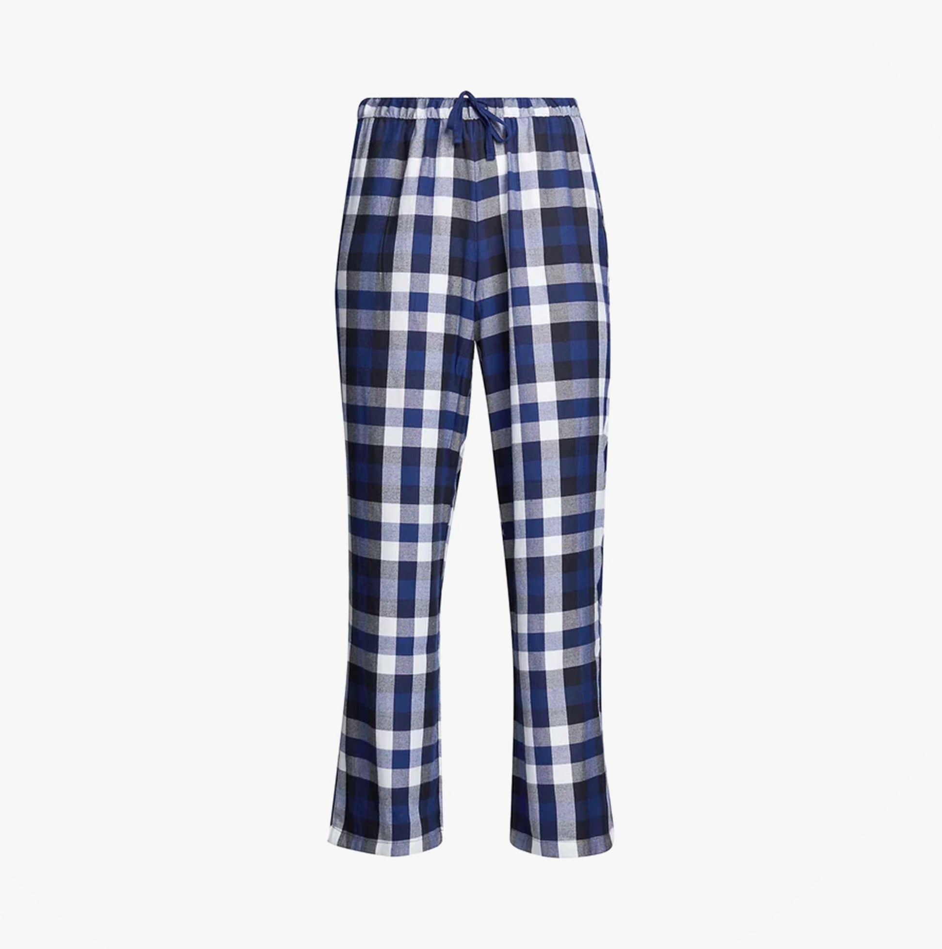 Tommy Hilfiger ORIGINAL Womens Flannel Pants Heritage Check Midi Blue Ink