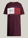 Tommy Hilfiger HERITAGE HOLIDAY Womens T-Shirt Dress Deep Burgundy