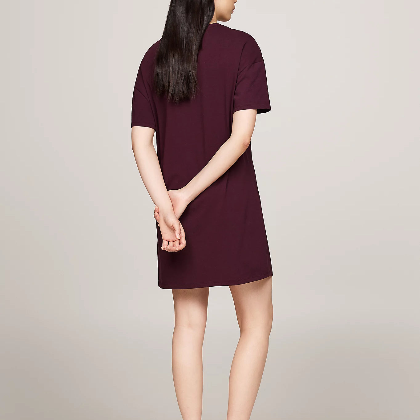 Tommy Hilfiger HERITAGE HOLIDAY Womens T-Shirt Dress Deep Burgundy