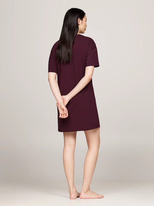 Tommy Hilfiger HERITAGE HOLIDAY Womens T-Shirt Dress Deep Burgundy