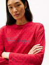 Tommy Hilfiger HERITAGE Womens Pyjama Set Hearts Primary Red Aop