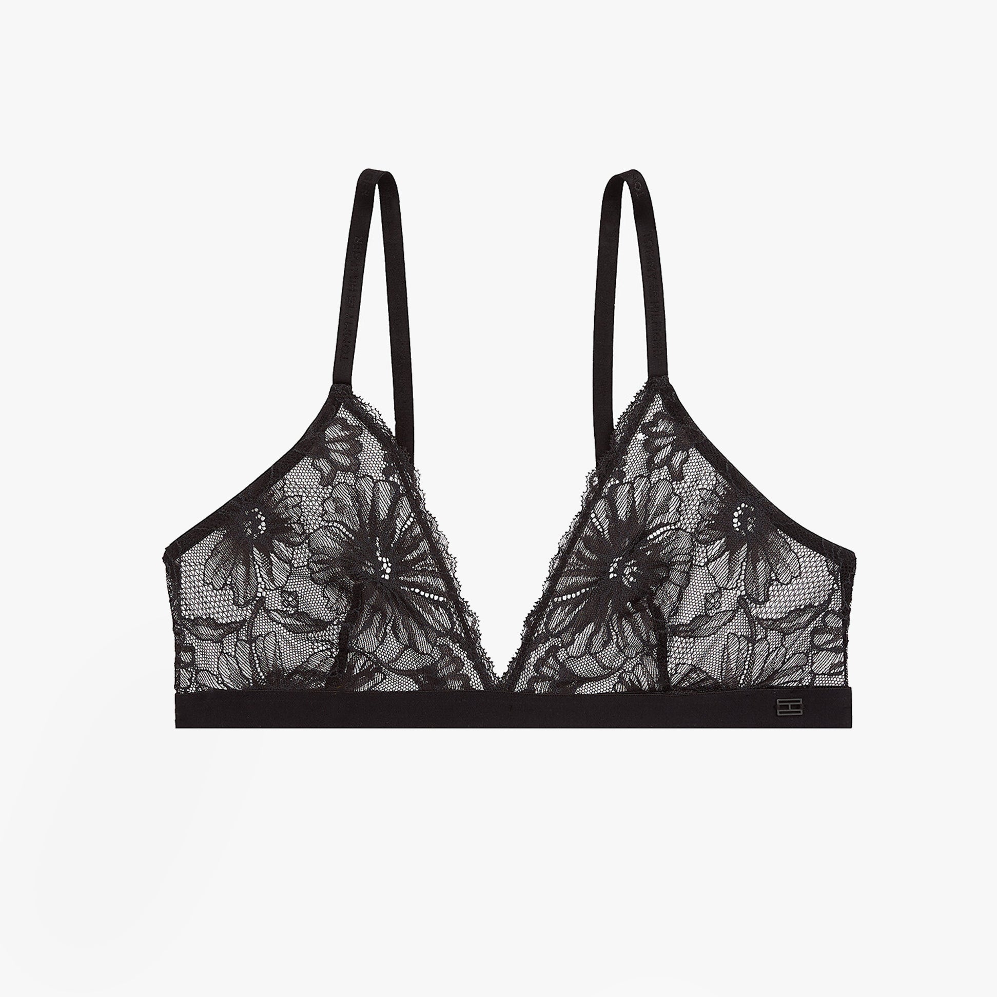 Tommy Hilfiger FLORAL LACE Womens Triangle Bra Black