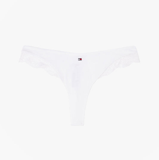 Tommy Hilfiger LACE TRIM Womens Dipped Thong White