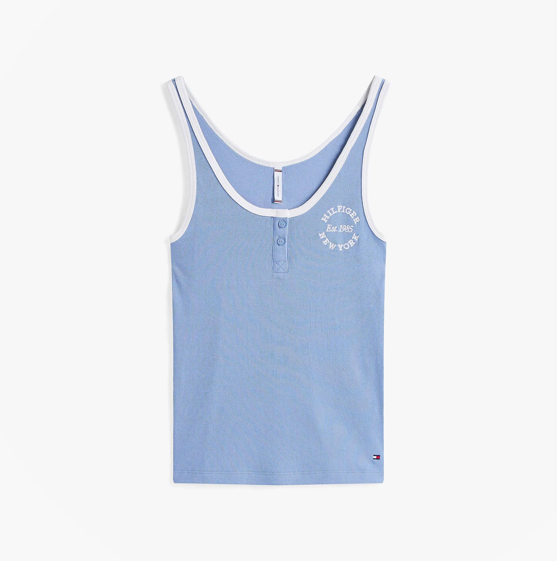 Tommy Hilfiger RIB TANK TOP Ladies Brisk Blue