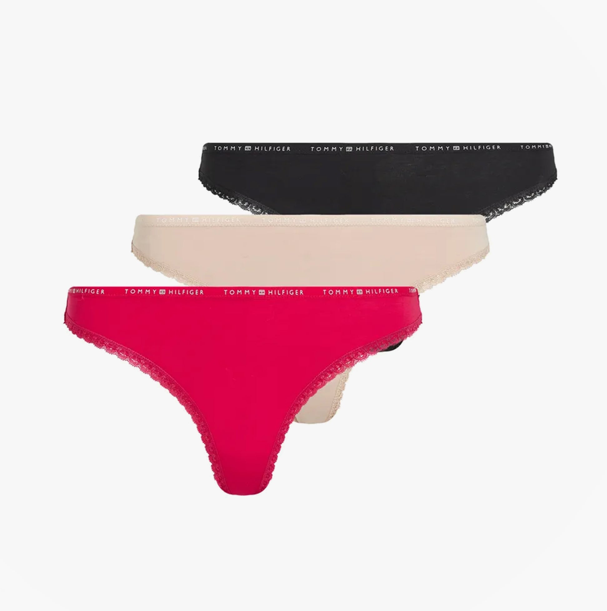 Tommy Hilfiger 3 PACK LACE Womens Thong Multicoloured