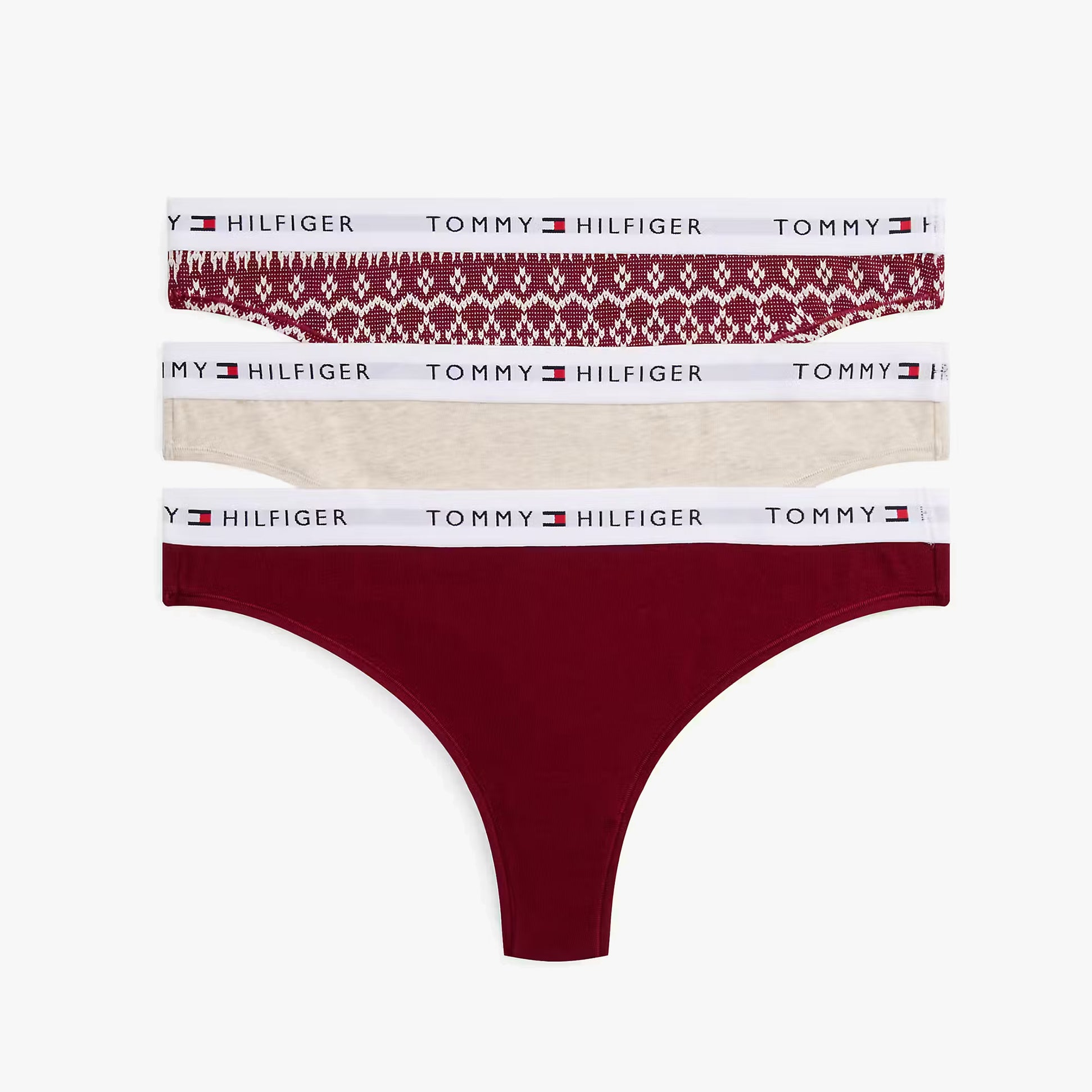 Tommy Hilfiger Tommy Hilfiger UW0UW06134 GIFT 3 PACK THONG PR Womens Thong Multicoloured