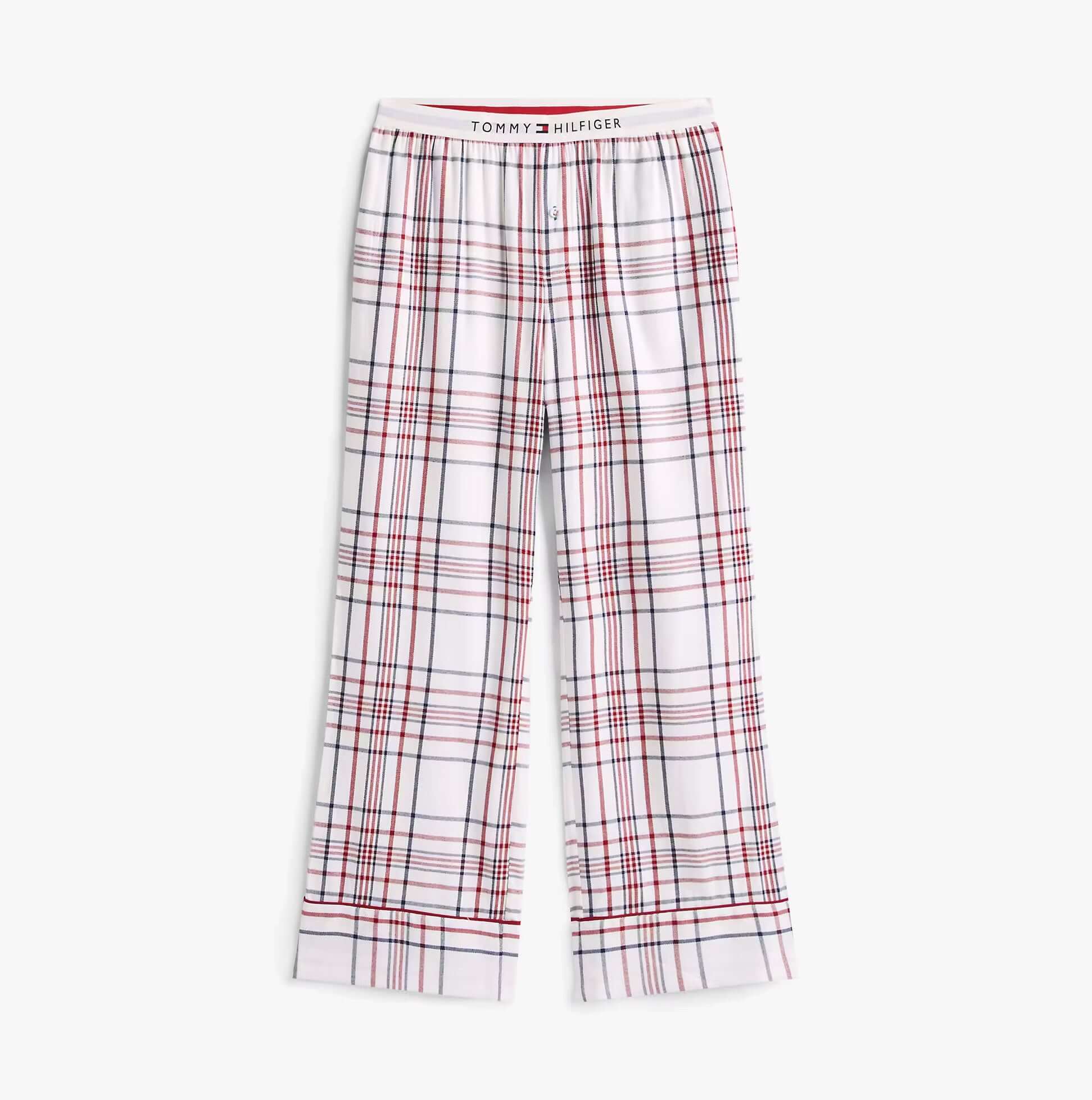 Tommy Hilfiger GIFT LS FLNL SHIRT S Womens Pyjama Set City Plaid Ivory Silk