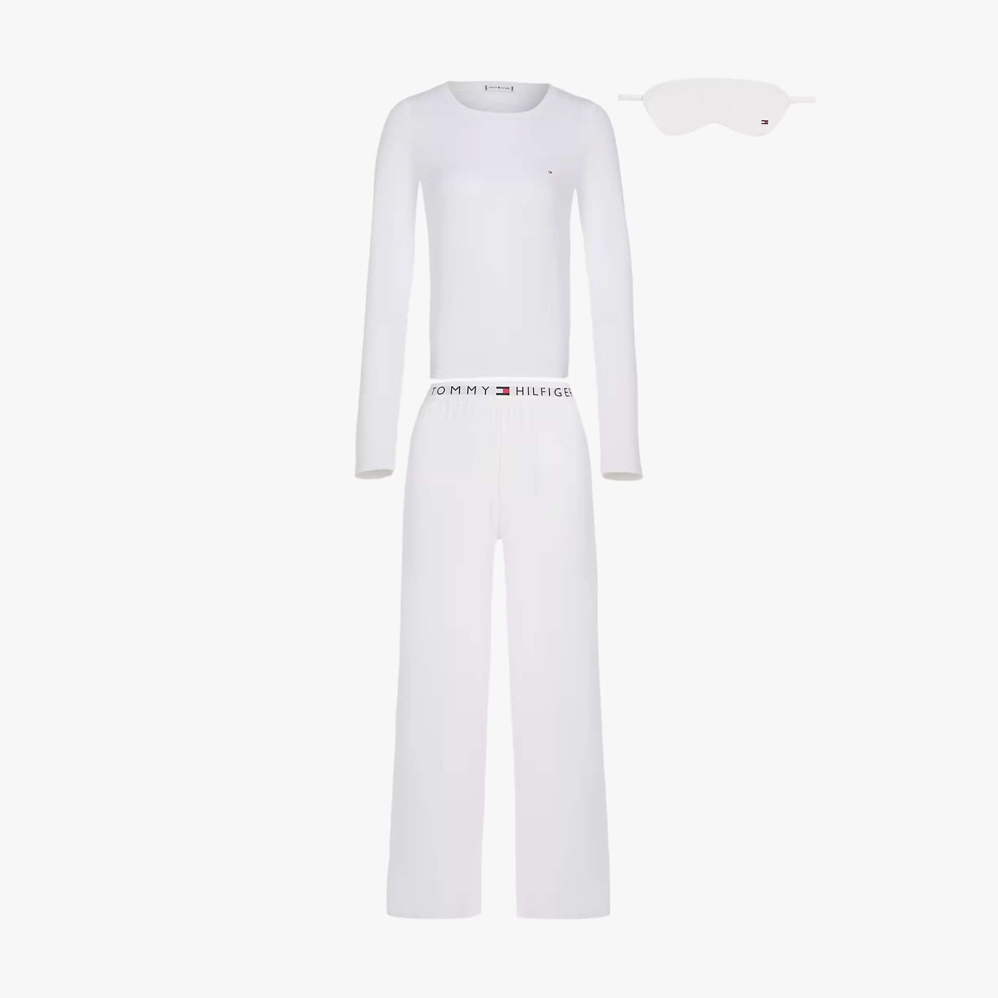 Tommy Hilfiger GIFT LS TEE PANTS SE Womens Pyjama Set Ecru