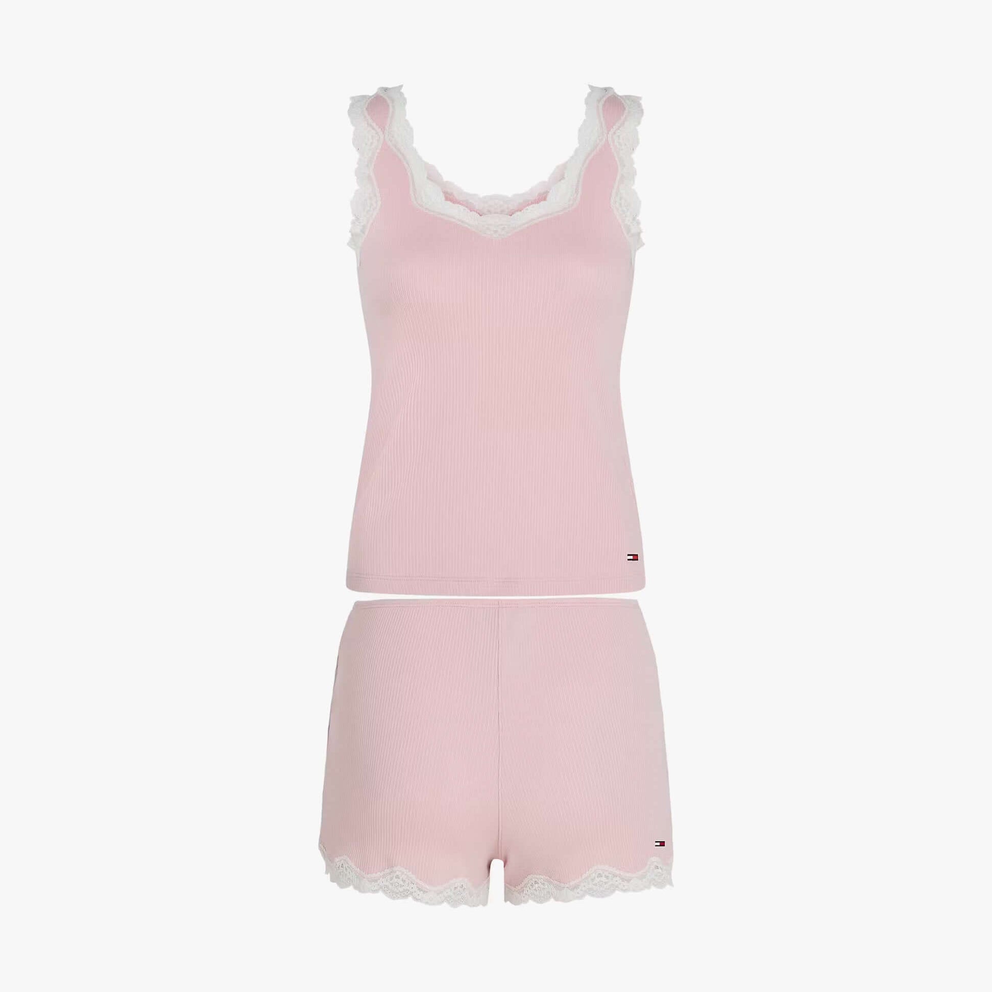 Tommy Hilfiger LACE CAMI & SHORT PJ Womens Set Foggy Pink
