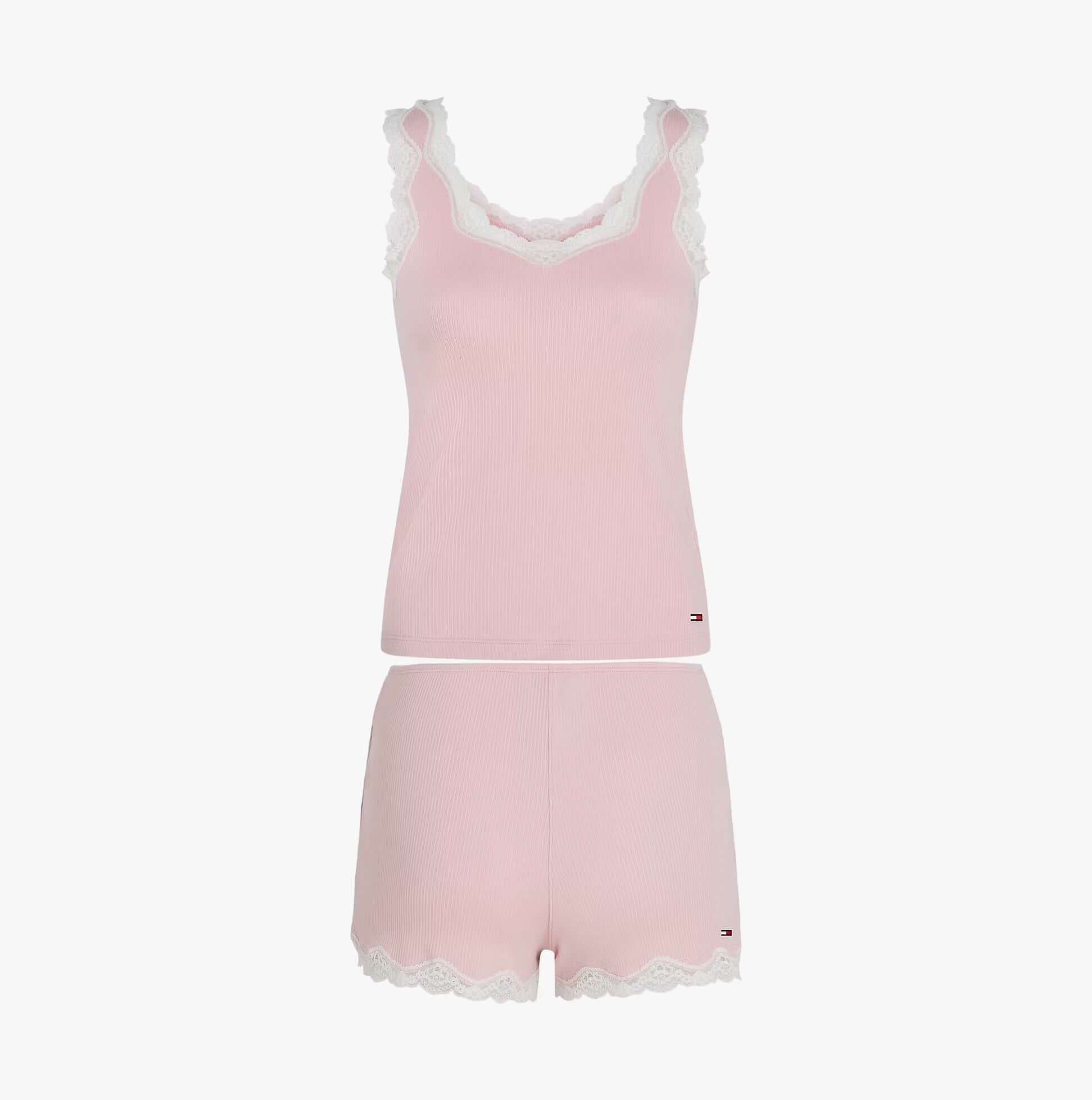 Tommy Hilfiger LACE CAMI & SHORT PJ Womens Set Foggy Pink