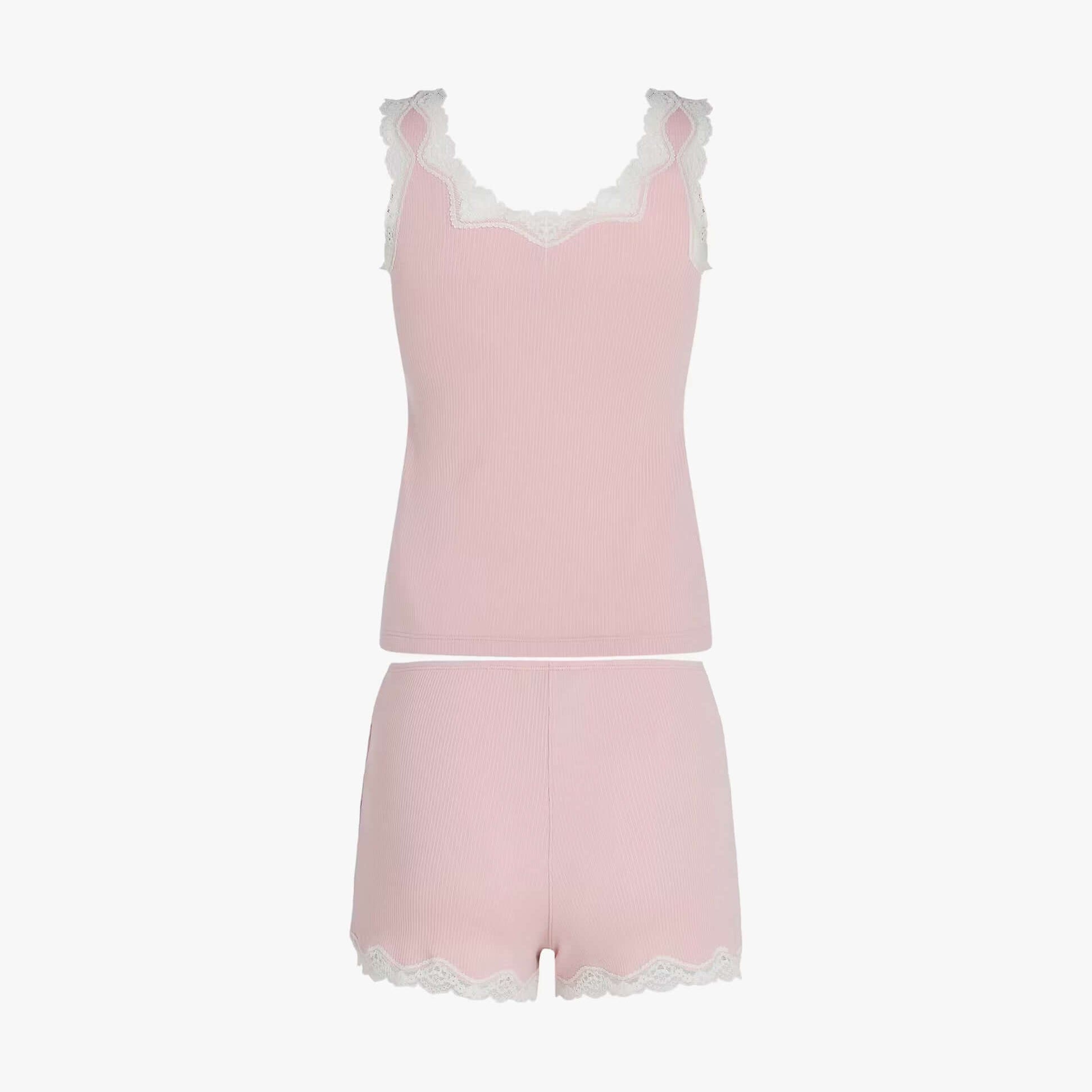 Tommy Hilfiger LACE CAMI & SHORT PJ Womens Set Foggy Pink