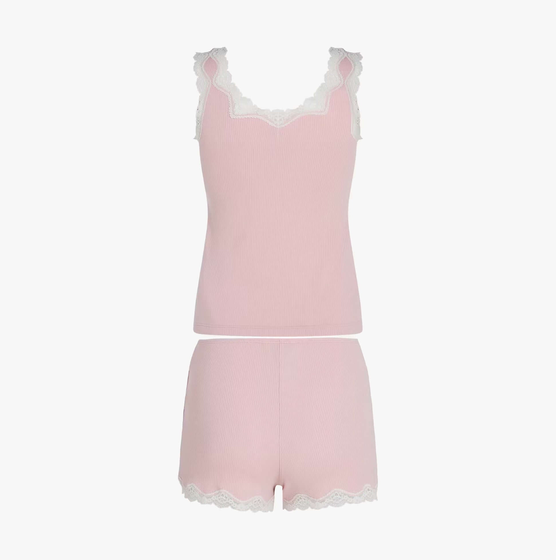 Tommy Hilfiger LACE CAMI & SHORT PJ Womens Set Foggy Pink