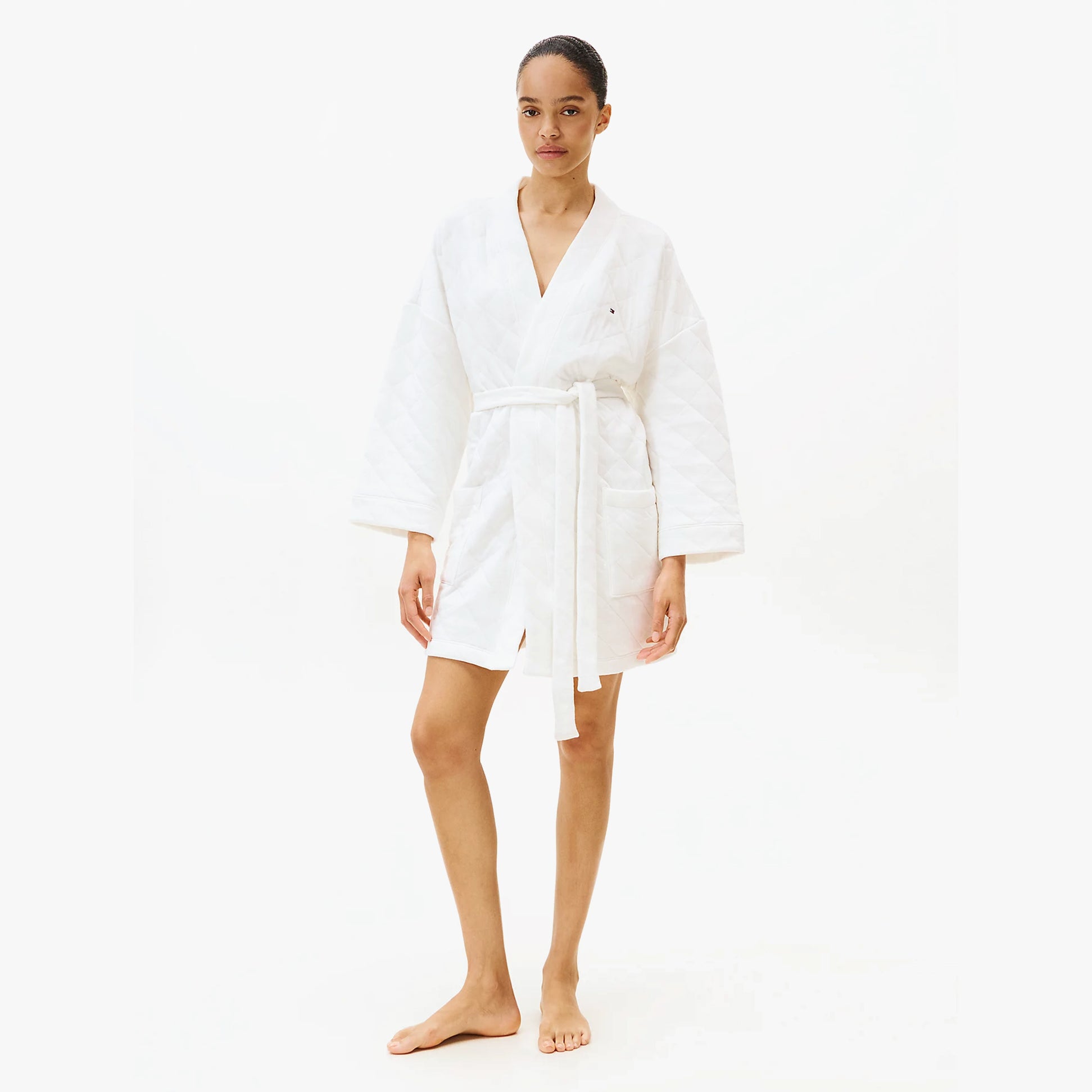 Tommy Hilfiger Tommy Hilfiger GIFT QUILTED ROBE Womens Bathrobes Ivory