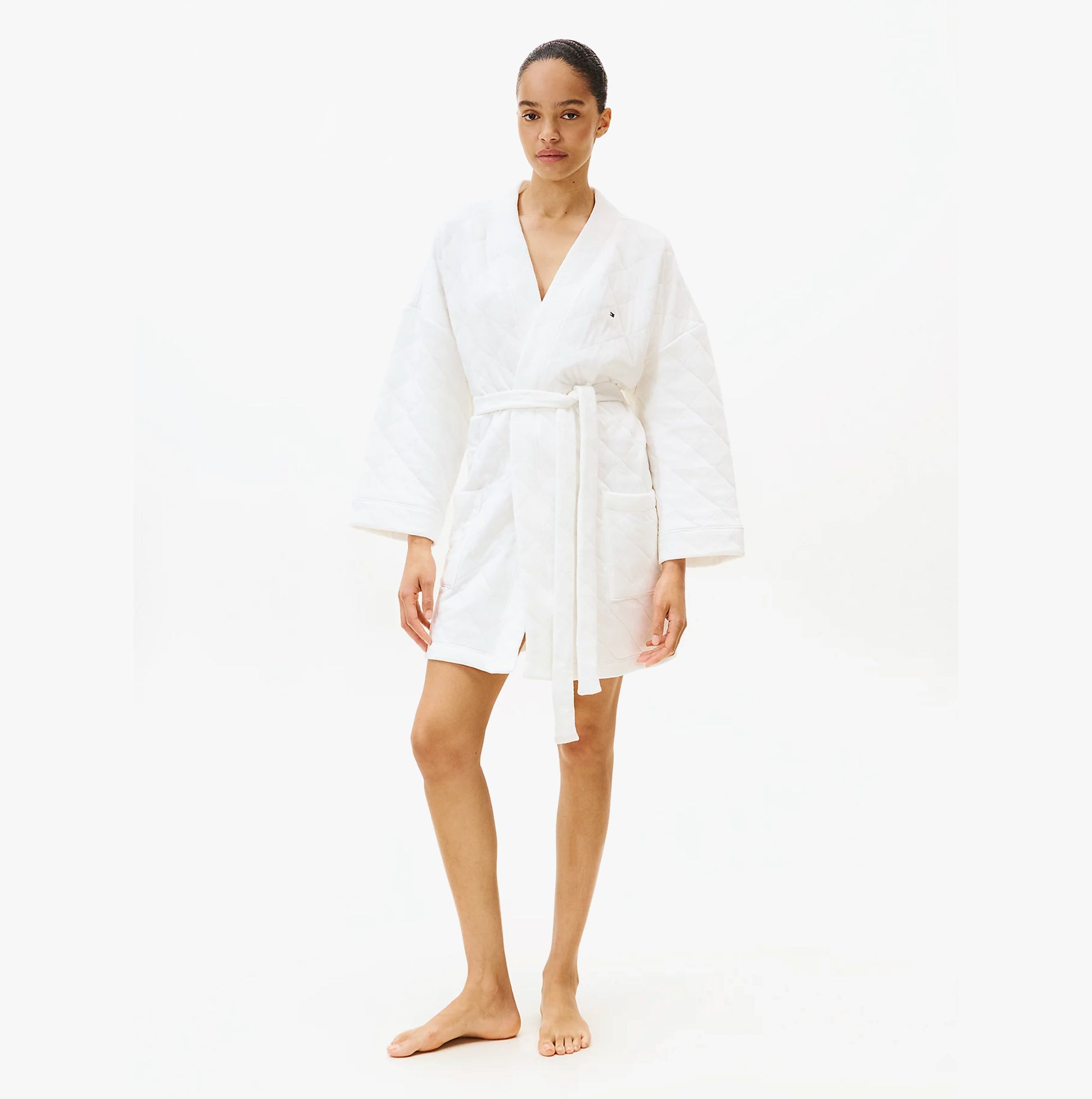 Tommy Hilfiger Tommy Hilfiger GIFT QUILTED ROBE Womens Bathrobes Ivory