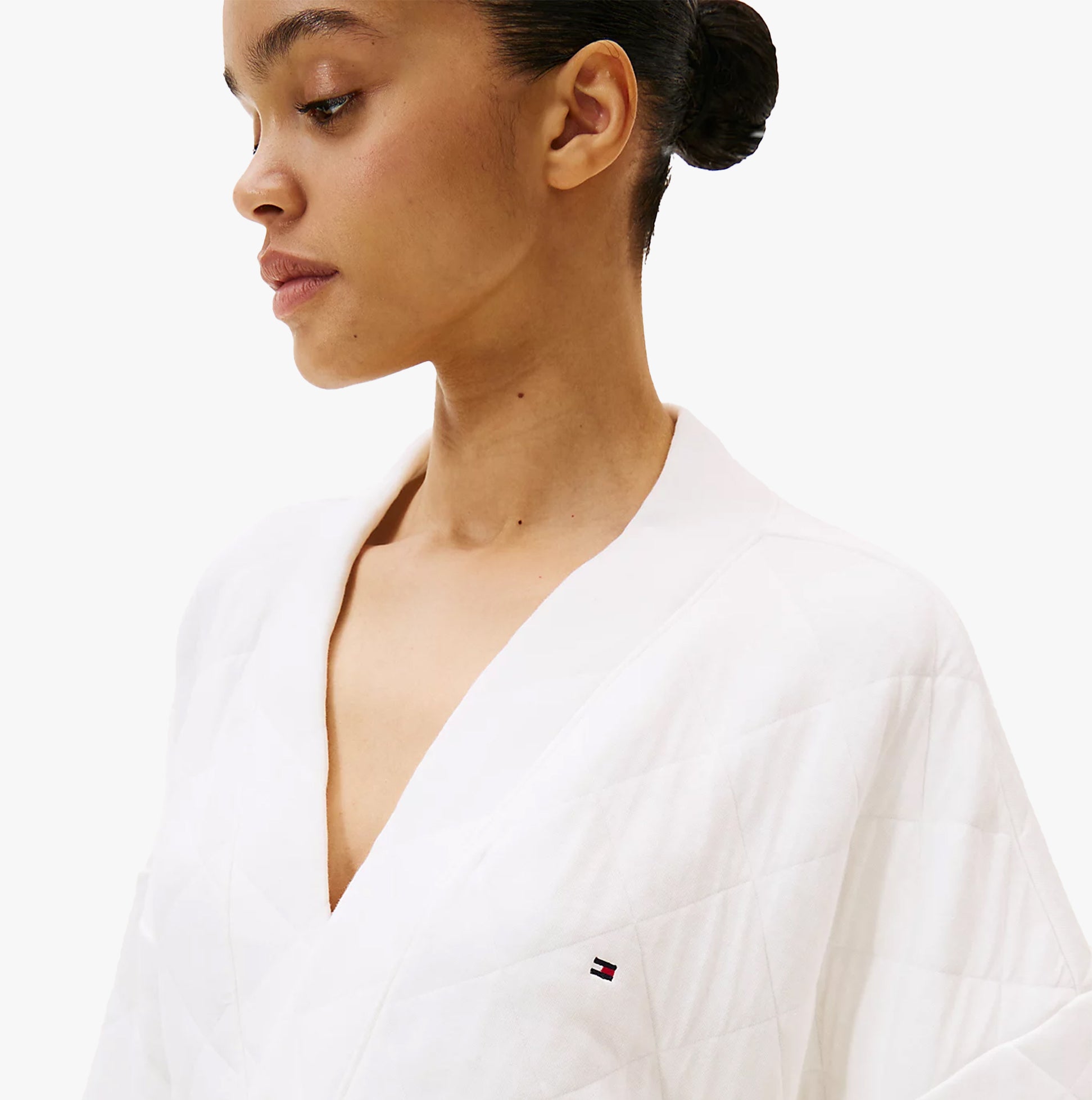 Tommy Hilfiger Tommy Hilfiger GIFT QUILTED ROBE Womens Bathrobes Ivory