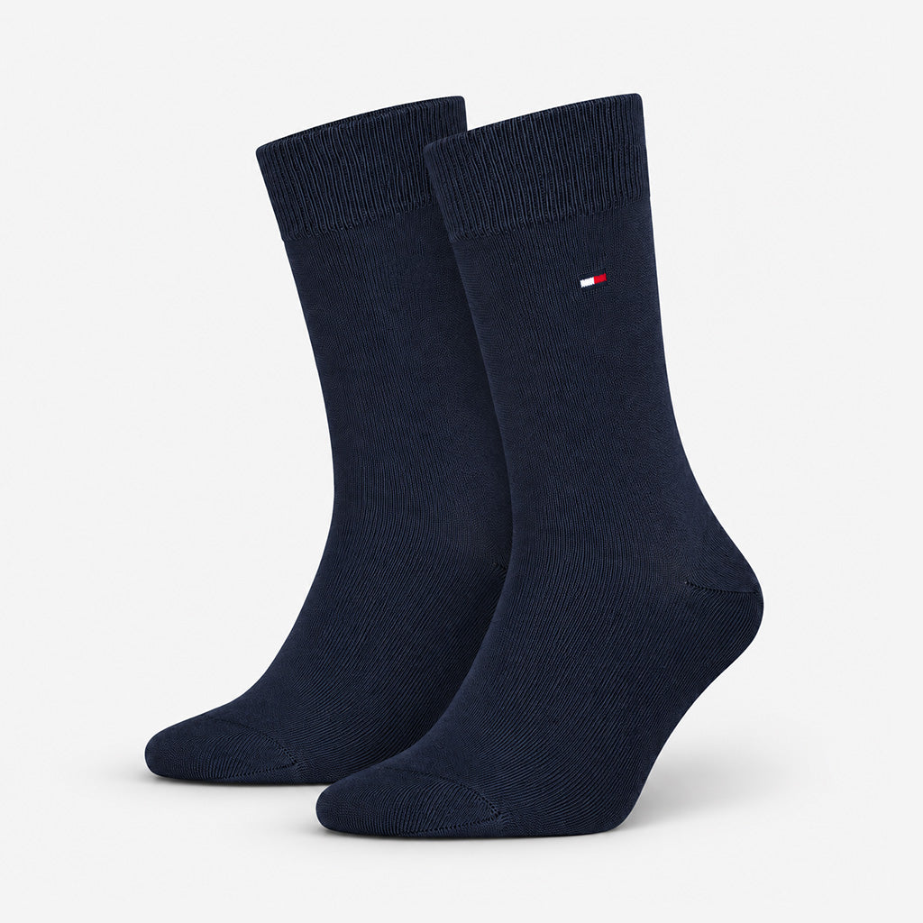 Tommy Hilfiger 3 Pack Giftbox Monogram Stripe Mens Crew Socks Navy