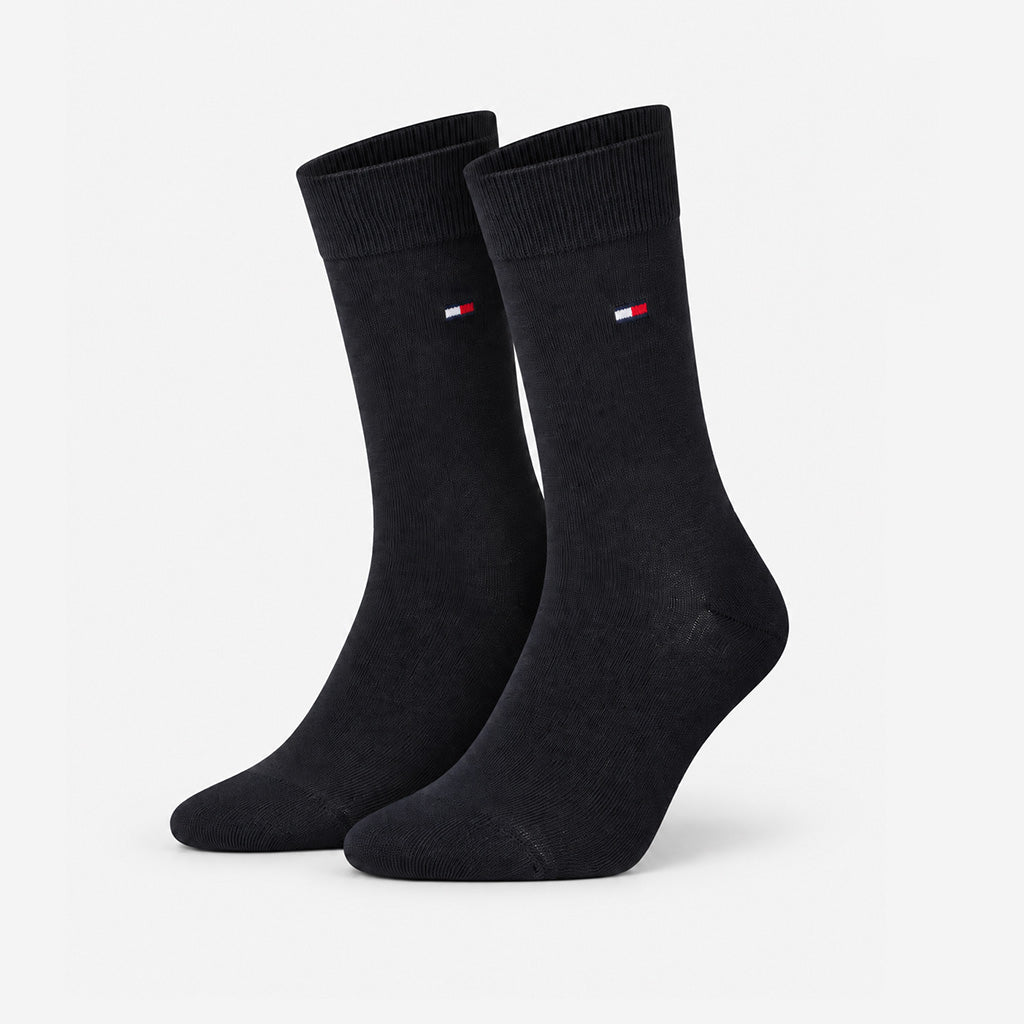 Tommy Hilfiger 3 Pack Giftbox Monogram Stripe Mens Crew Socks Black