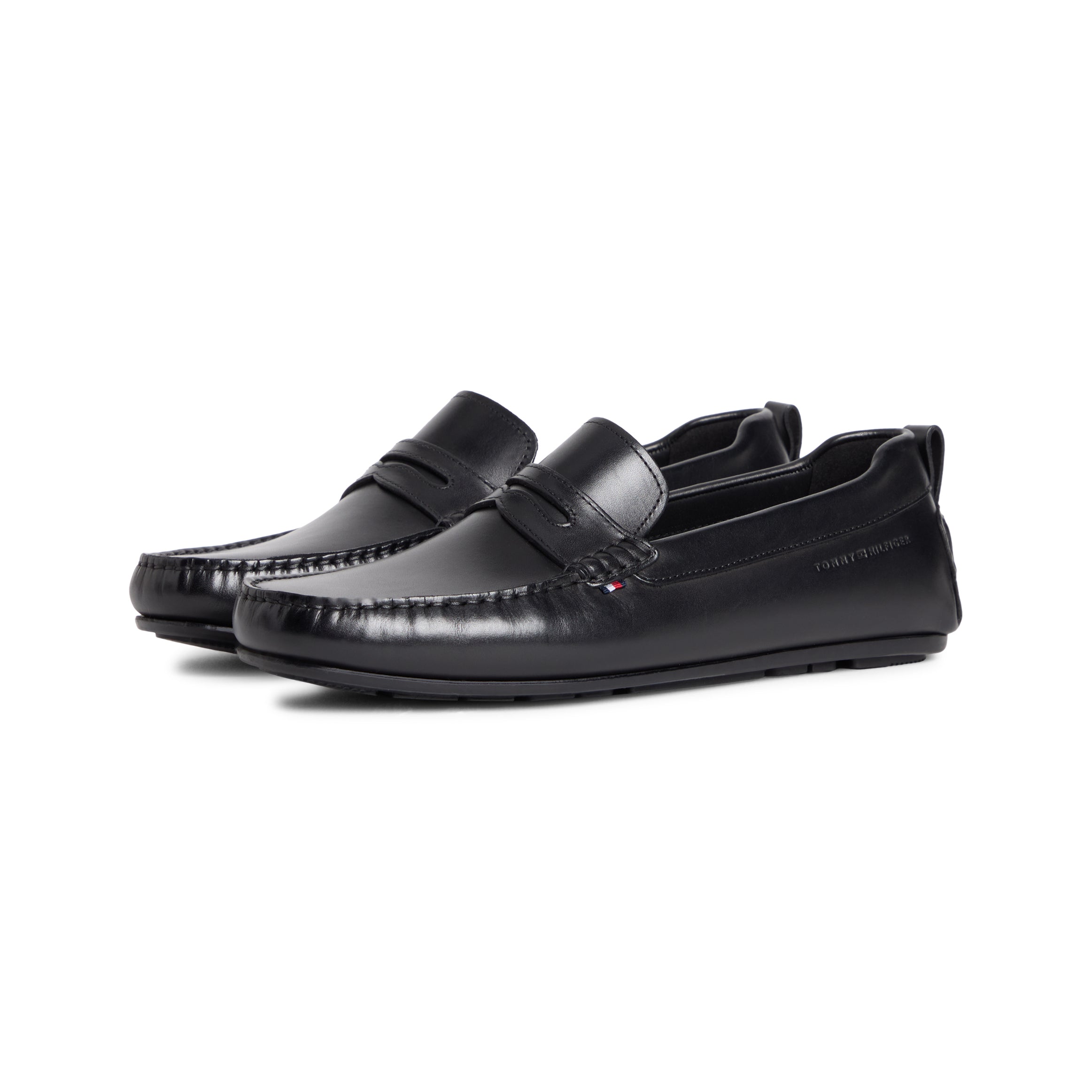 Tommy Hilfiger SCORE HILFIGER LEATHER Mens Driving Loafers Black