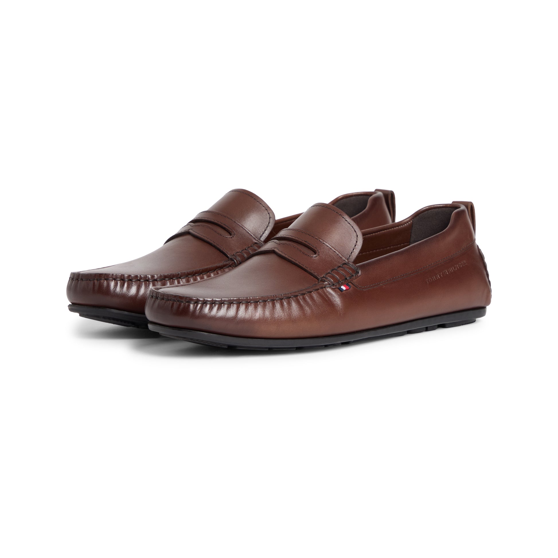 Tommy Hilfiger CORE HILFIGER LEATHER Mens Loafer Shoes Dark Mocha
