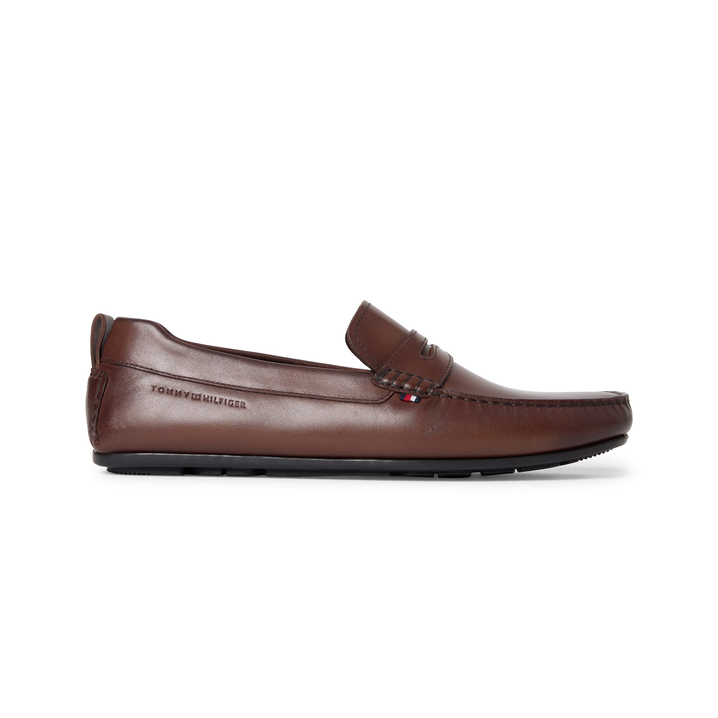 Tommy Hilfiger CORE HILFIGER LEATHER Mens Loafer Shoes Dark Mocha