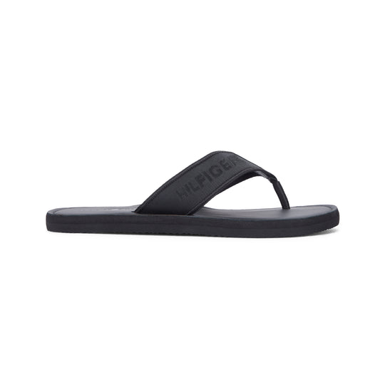 Tommy Hilfiger HILFIGER LEATHER Mens Flip-flops Black